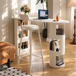 Load image into Gallery viewer, Multi Function White Sofa Side Bar Table with Layered Storage Space
