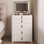 Load image into Gallery viewer, Functional Makeup Vanity Built-in Mirror Organized Storage Drawers Rolling Stool
