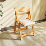 Load image into Gallery viewer, 4PCS Folding Chair Solid Wood with Black Leather Seat Space-Saving Durable Elegant Design
