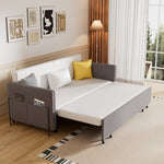 Load image into Gallery viewer, Illustration showing versatile use of sleeper sofa from seating to sleeping mode
