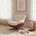 Load image into Gallery viewer, Swivel Accent Chair with Cloud-Like Cushioning and Brown Wraparound Frame
