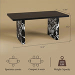 Load image into Gallery viewer, 54.6"/62.4" Modern Italian Dining Table Black Marble-Look Base &amp; Minimalist Luxury Design

