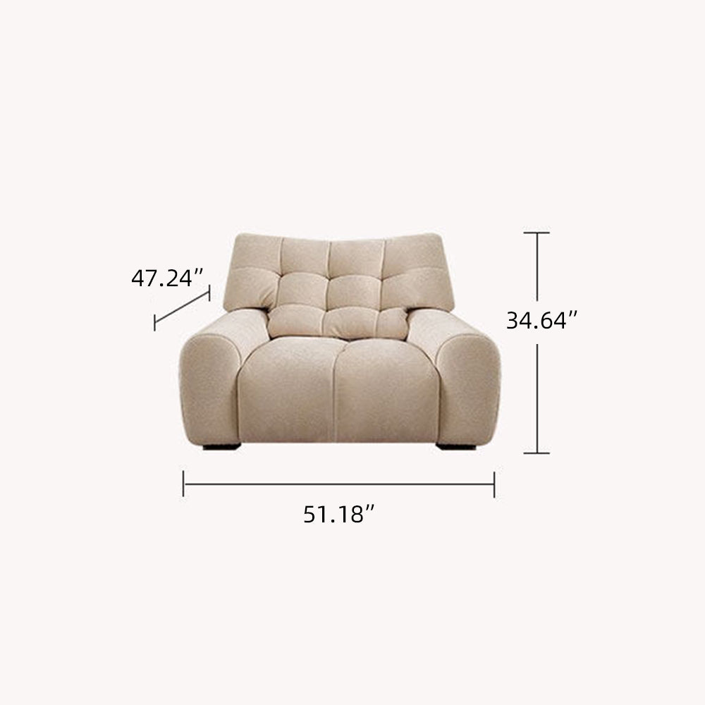 Modern Upholstered Sofa Movable Backrest Fabric Couch Minimalist Living Room Sofa
