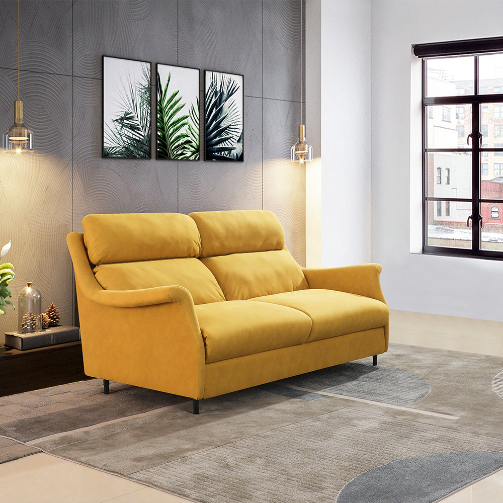 66.9'' Modern Fabric Pull Out Sofa Bed with Mattress Convertible Sleeper Couch with Metal Frame Upholstered Loveseat