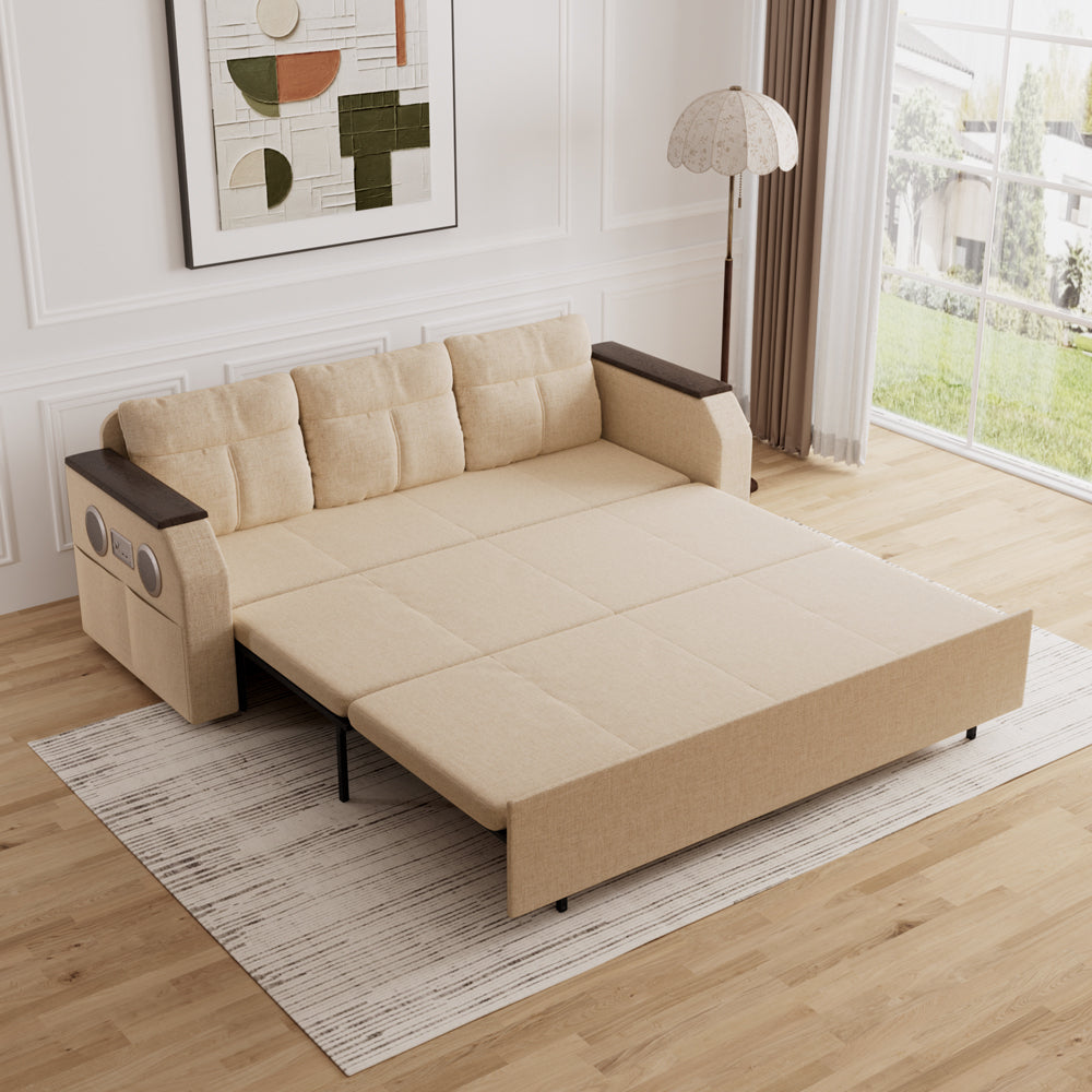 83'' Modern Convertible Sofa Bed with Storage Contemporary Upholstered Sleeper Sofa