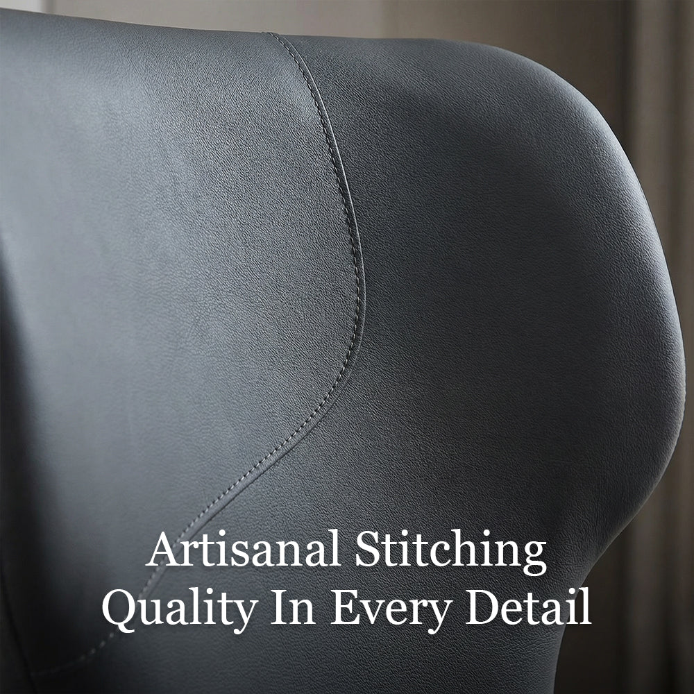 Modern Upholstered Dining Chair Minimalist Curved Back Soft Seat Accent Chair with Metal Legs