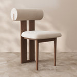 Load image into Gallery viewer, 17''Mid Century Accent Chair Geometric Wood Frame Cream Boucle Upholstery
