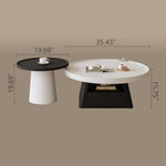 Load image into Gallery viewer, Elegant Dual-Tone Round Living Room Set TV Console &amp; Coffee Table Pair
