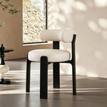 Load image into Gallery viewer, Set of 2 Modern Sculptural Dining Chair Upholstered Seat Minimalist Accent Chair with Metal Frame
