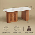 Load image into Gallery viewer, 70"/78"Modern Dining Table with Stone Top &amp; Storage Cabinet Scratch-Resistant Surface Double-Door Design and Solid Wood Legs
