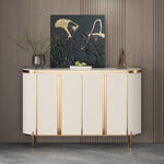 Load image into Gallery viewer, 58.5" Elegant and Modern White and Gold Sideboard Cabinet with Ample Storage
