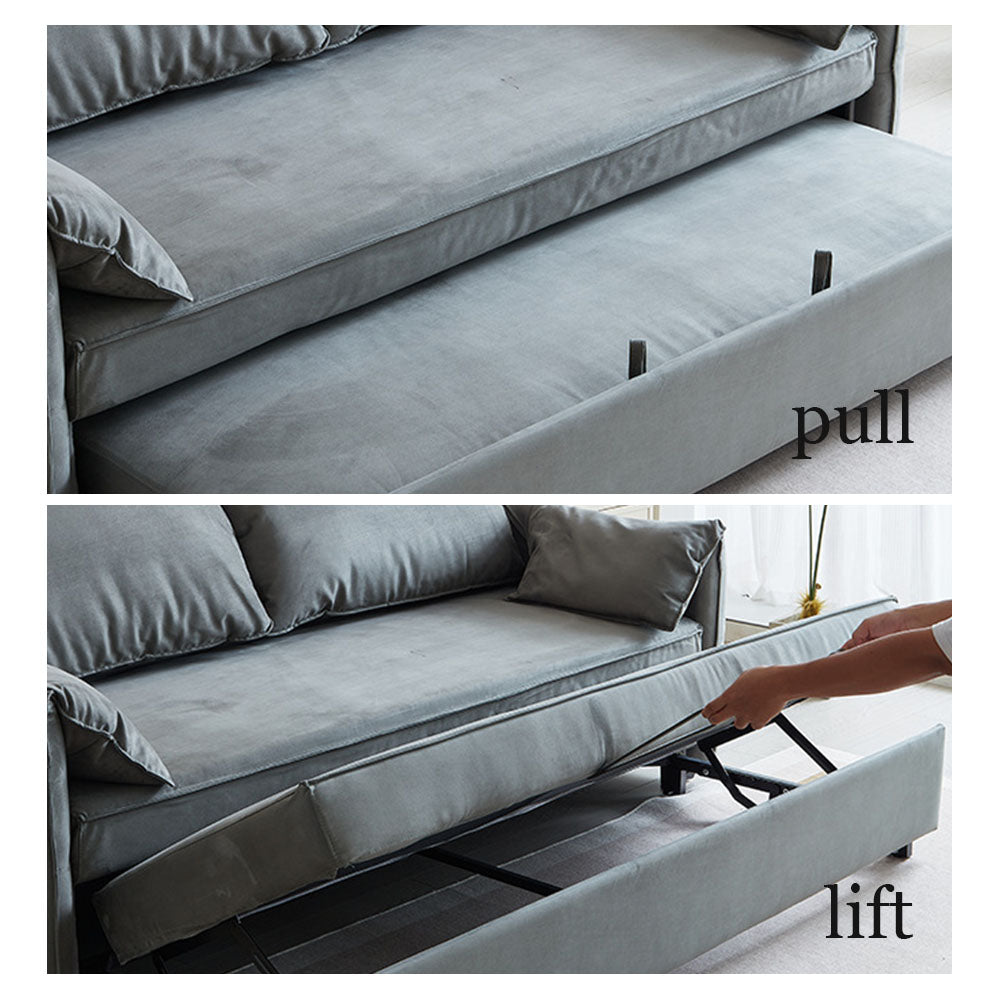 70.8'' Pull-Out Sofa Bed with Casters Modern Convertible Couch for Small Spaces