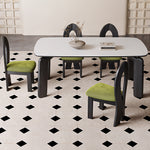 Load image into Gallery viewer, Modern Sculptural Dining Chair Set of 2 Solid Wood Frame Upholstered Seat Curved Loop Back Accent Chair
