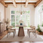 Load image into Gallery viewer, Walnut &amp; Sintered-Stone Dining Set Oval Table + Matching Sideboard Cabinet
