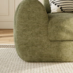 Load image into Gallery viewer, 101&#39;&#39; Convertible Sofa Bed Three Seater Olive Green Upholstered Tufted Cushion Modern Curved Arm Modular Design
