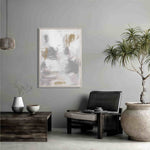Load image into Gallery viewer, Handmade Abstract Wall Art – Gray and White Painting with Gold Accents

