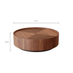 Load image into Gallery viewer, 35.1″ Round Wooden Coffee Table Modern Minimalist Design Large Storage Space
