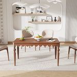 Load image into Gallery viewer, 54&#39;&#39;Vintage Carved Dining Table Solid Wood Build Elegant Silhouette Multi-Scene Use
