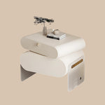 Load image into Gallery viewer, Elegant White Rotating Nightstand with Dual Drawers
