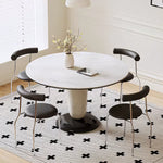 Load image into Gallery viewer, 47.2&quot; Modern Round Dining Table White Stone Top and Fiberglass Base
