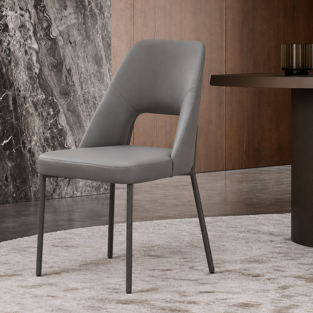 Ergonomic Hollow Back Microfiber Minimalist Kitchen Dining Side Chair 1 Piece
