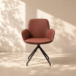 Load image into Gallery viewer, 360 Swivel Microfiber Curved Arm Four Leg Metal Base Dining Chair
