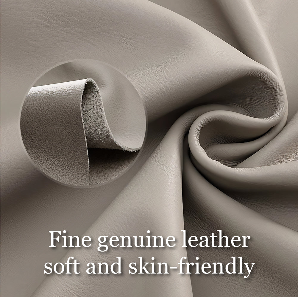 Modern Low-Profile Leather Sofa with Integrated Side Shelf