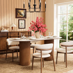 Load image into Gallery viewer, 62.9''/70.8''Modern Oval Dining Table Timeless Elegance Meets Lasting Craftsmanship
