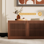 Load image into Gallery viewer, 72.15&#39;&#39;Walnut Straight Vertical Slatted TV Stand Modern Minimalist Large Storage
