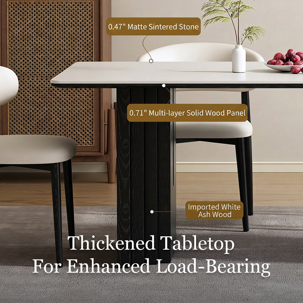 Modern Rectangular Dining Table with White Sintered Stone Top