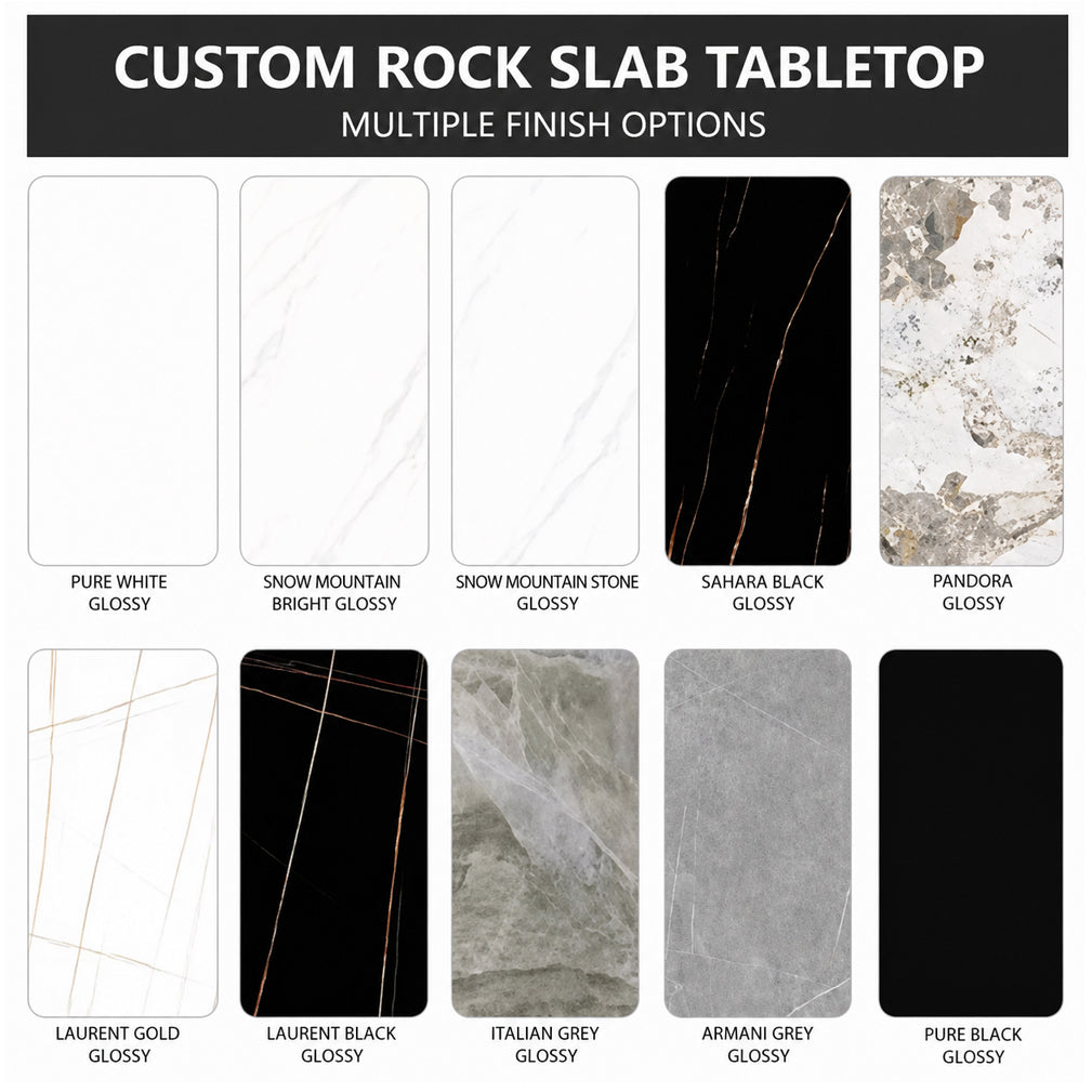 Black and White Finish Marble Surface Home Coffee Bar Table Set