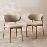 Load image into Gallery viewer, 2PCS Dining Chair Modern Ash Wood Frame Curved Backrest
