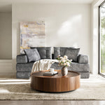 Load image into Gallery viewer, 70&#39;&#39;-78&#39;&#39;Convertible Sofa Bed Tufted Cushion Armrest Foldable Design in Grey Fabric Upholstery
