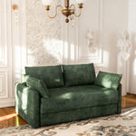 Load image into Gallery viewer, 65.5" Sofa Convertible Sofa Bed Wrinkle-resistant Linen Lightweight Loveseat Wooden Armrest
