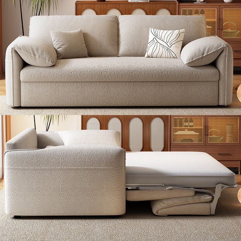 70.9" Beige Sleeper Sofa with 3.9" Thick Spring Mattress Modern Space-saving Design
