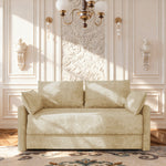 Load image into Gallery viewer, 65.5&quot; Sofa Convertible Sofa Bed Wrinkle-resistant Linen Lightweight Loveseat Wooden Armrest
