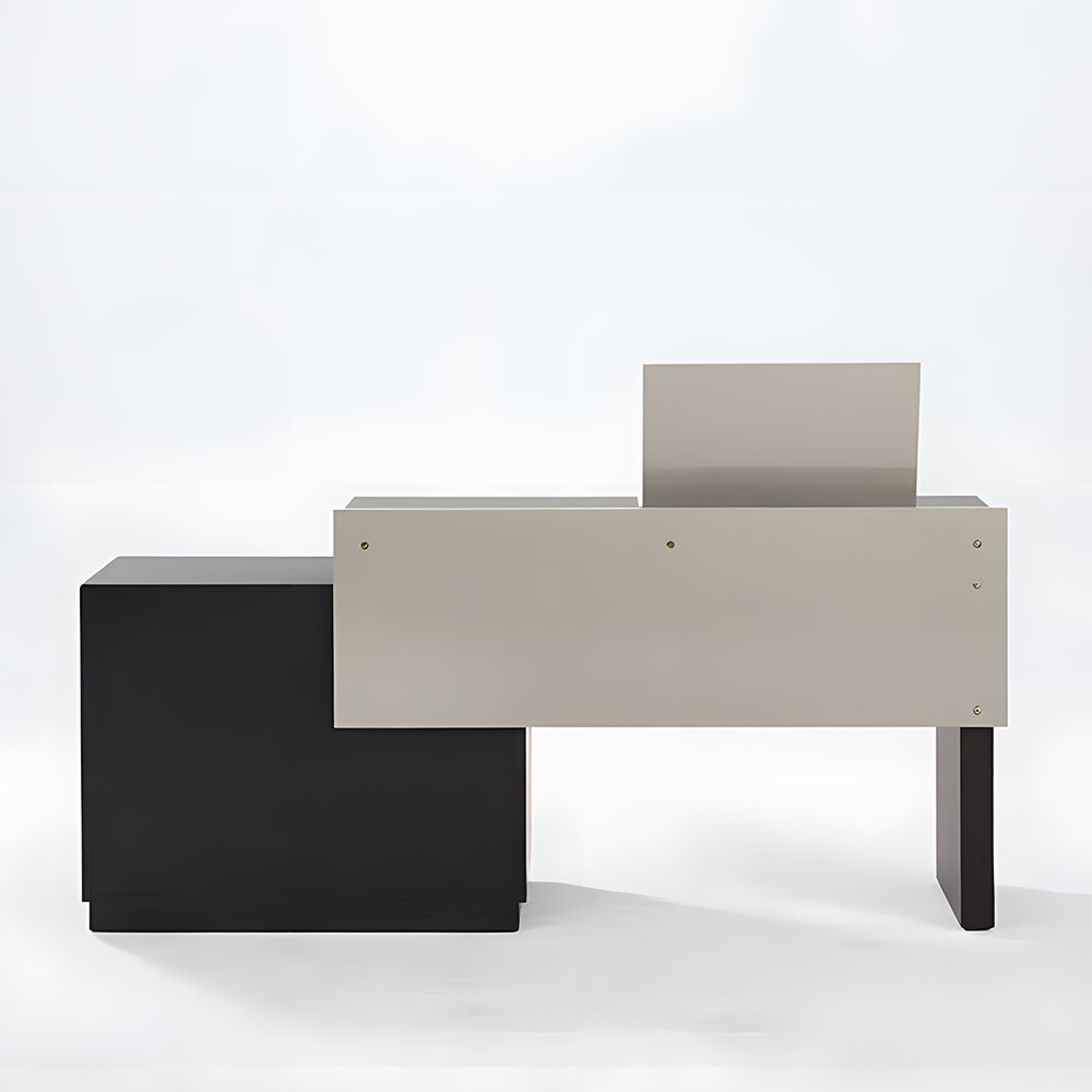 Gray Makeup Vanity Table with Mirror and Stool Storage Drawers