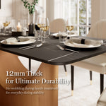 Load image into Gallery viewer, Modern Dining Table Sintered Stone Matte Black Surface
