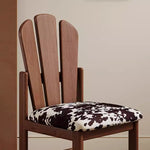 Load image into Gallery viewer, 17&#39;&#39;2PCS Vintage Style Dining Chair Solid Wood Fan Back Cowhide Pattern Seat

