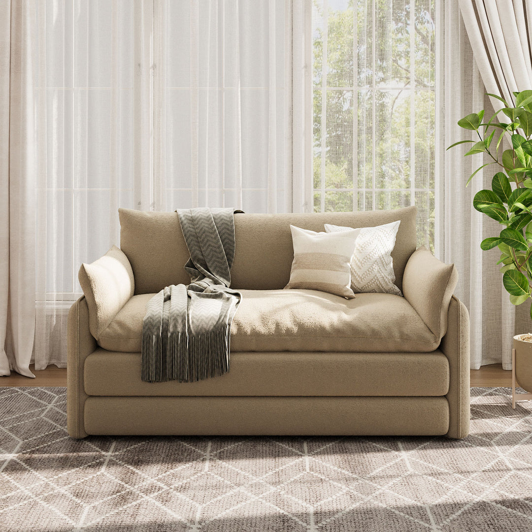 66'' Convertible Folding Sofa Chair One-Click Bed Soft Sponge Padding Modern Minimalist Style
