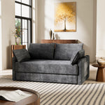 Load image into Gallery viewer, 65.52&quot; Compressed Sofa Convertible Sofa Bed Wrinkle-resistant Linen Lightweight Loveseat Wooden Armrest
