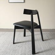 2PCS Dining Chair Modern Solid Wood Structure PU Leather Upholstery Comfortable Seating