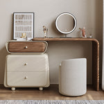 Load image into Gallery viewer, Elegant Makeup Vanity Set with LED Mirror and Upholstered Stool
