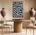 Load image into Gallery viewer, Handmade Textured Wall Art – Black &amp; White Geometric Abstract Painting
