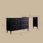 Load image into Gallery viewer, Solid Wood 6-Drawer Vanity Desk with Spacious Storage
