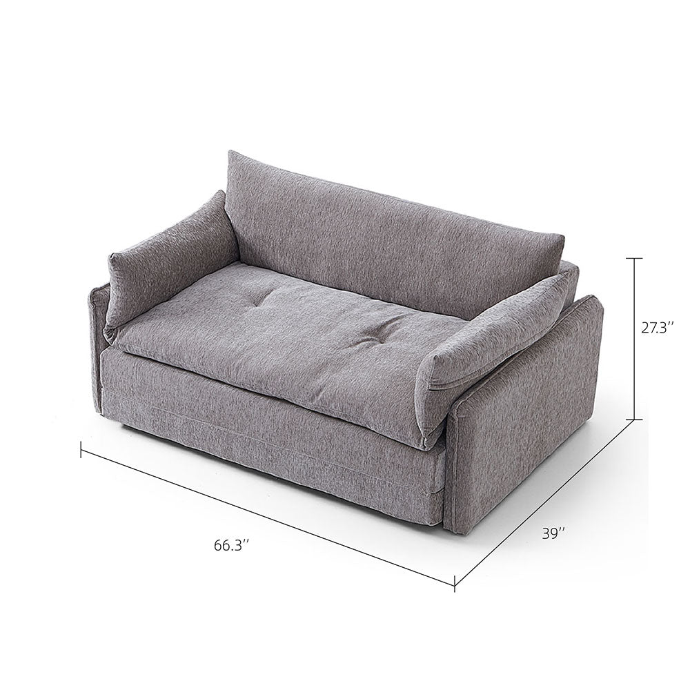 66'' Convertible Folding Sofa Chair One-Click Bed Soft Sponge Padding Modern Minimalist Style