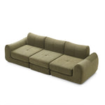 Load image into Gallery viewer, 101&#39;&#39;Convertible Sofa Bed Three Seater Olive Green Upholstered Tufted Cushion Modern Curved Arm Modular Design
