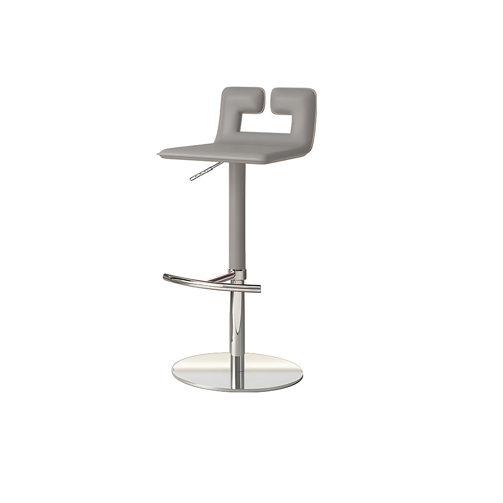 Modern Adjustable Swivel Bar Stool with Cutout Backrest 1 Piece