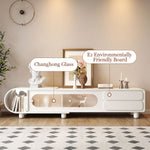 Load image into Gallery viewer, 78.7'' Modern Minimalist White TV Stand with Sculptural Storage Design
