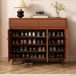 Load image into Gallery viewer, 47.2'' Modern Wooden Shoe Cabinet Entryway Storage Cabinet with Textured Drawers &amp; Doors
